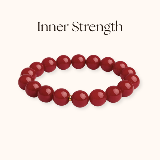 ROMALI Inner Strength Beaded Bracelet | Cherry Jade | Unisex