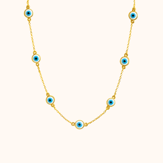 ROMALI Evil Eye Necklace | 18K Gold-Plated