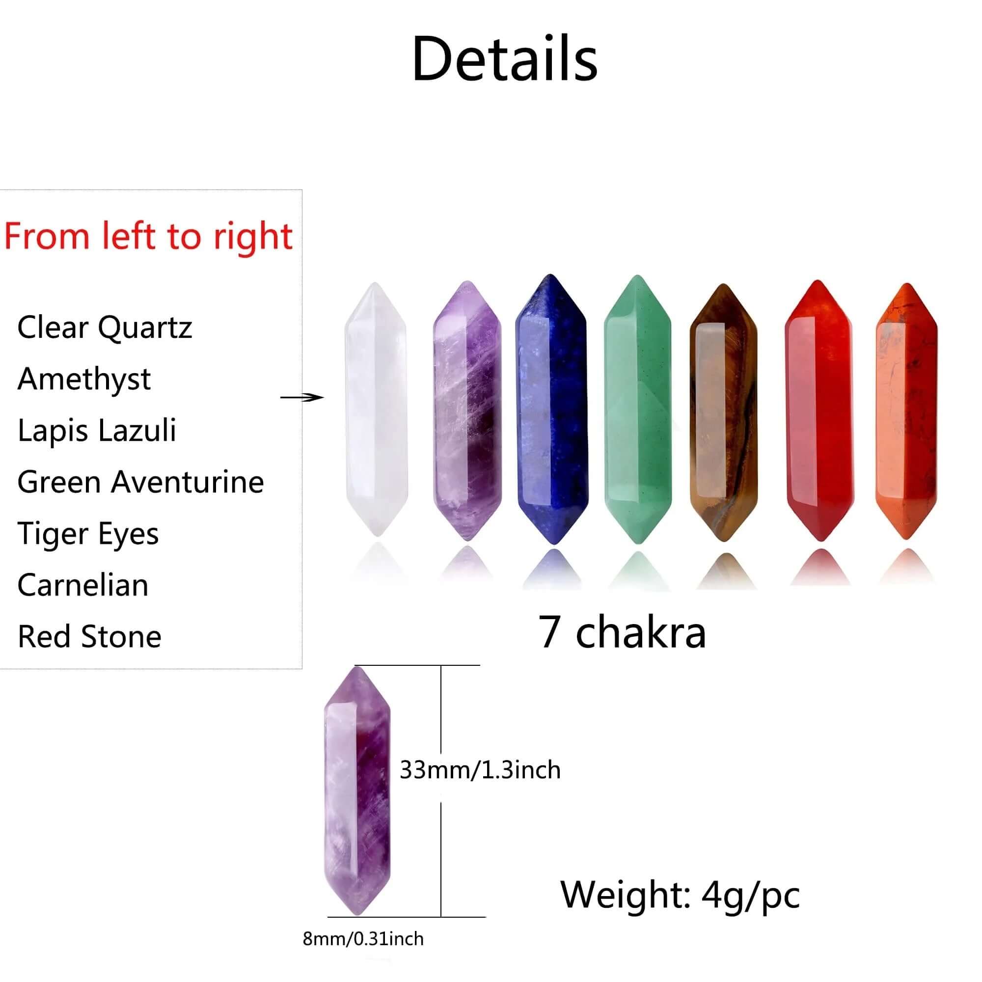 Image of 7 Chakra Double Points for balancing and aligning energy.