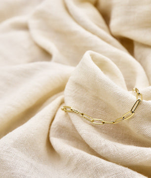 ROMALI 18K Gold-Plated Small Paperclip Bracelet - ROMALI