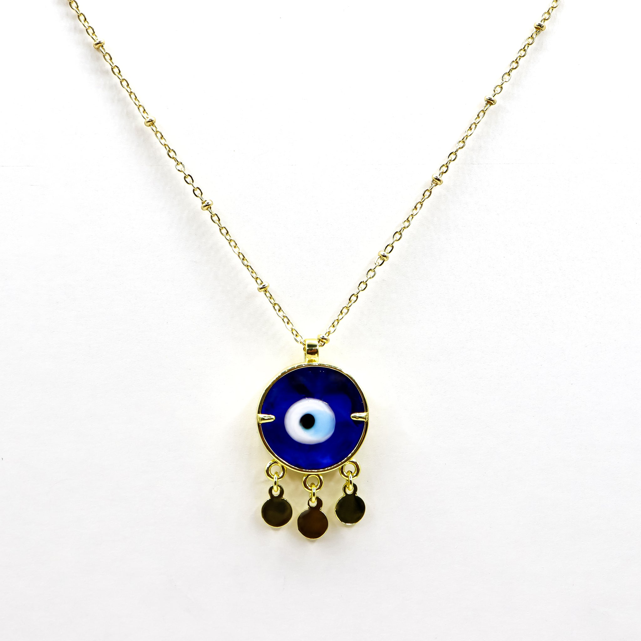 18k Gold-Plated Boho Evil Eye Necklace