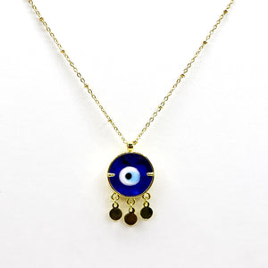 18k Gold-Plated Boho Evil Eye Necklace