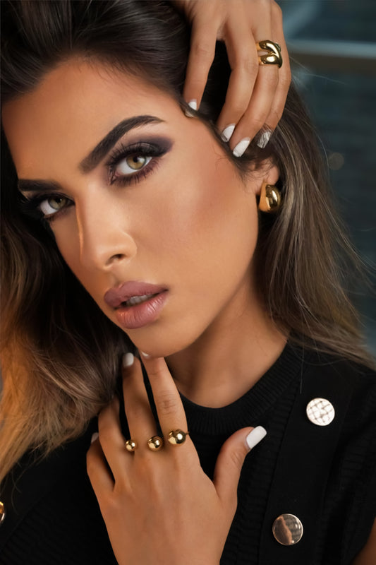 ROMALI 18K Gold-Plated Crescent Hoop Earrings - ROMALI