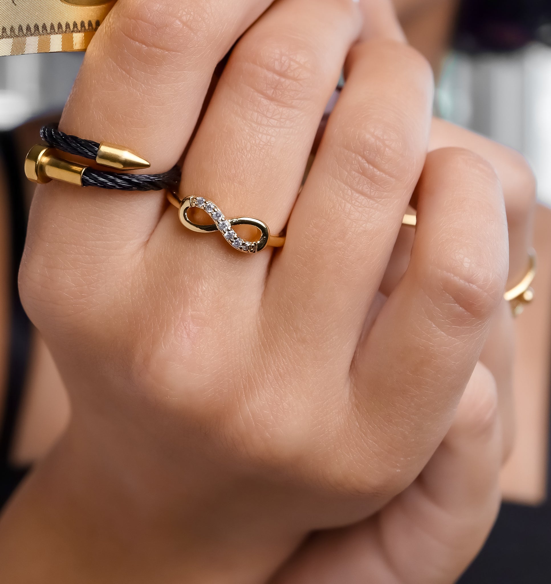 ROMALI 18K Gold-Plated Infinity Ring - ROMALI