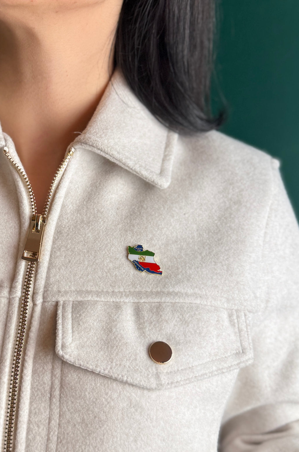 ROMALI Iran Map Enamel Pin (1 Piece) | Gold-Plated | romali.ca