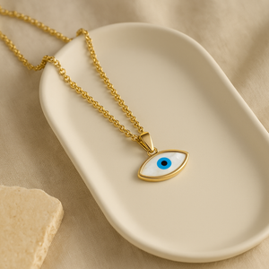 ROMALI 18K Gold-Plated Shell Eye Pendant Necklace - ROMALI