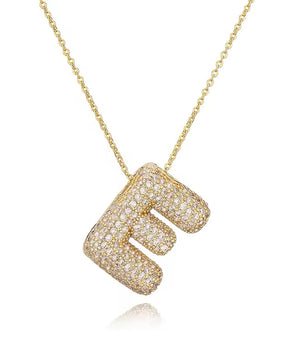 ROMALI 18K Gold-Plated Zirconia Balloon Initial Necklace - ROMALI