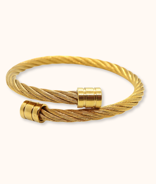 ROMALI 18K Gold-Plated Double Cable Cuff Bracelet