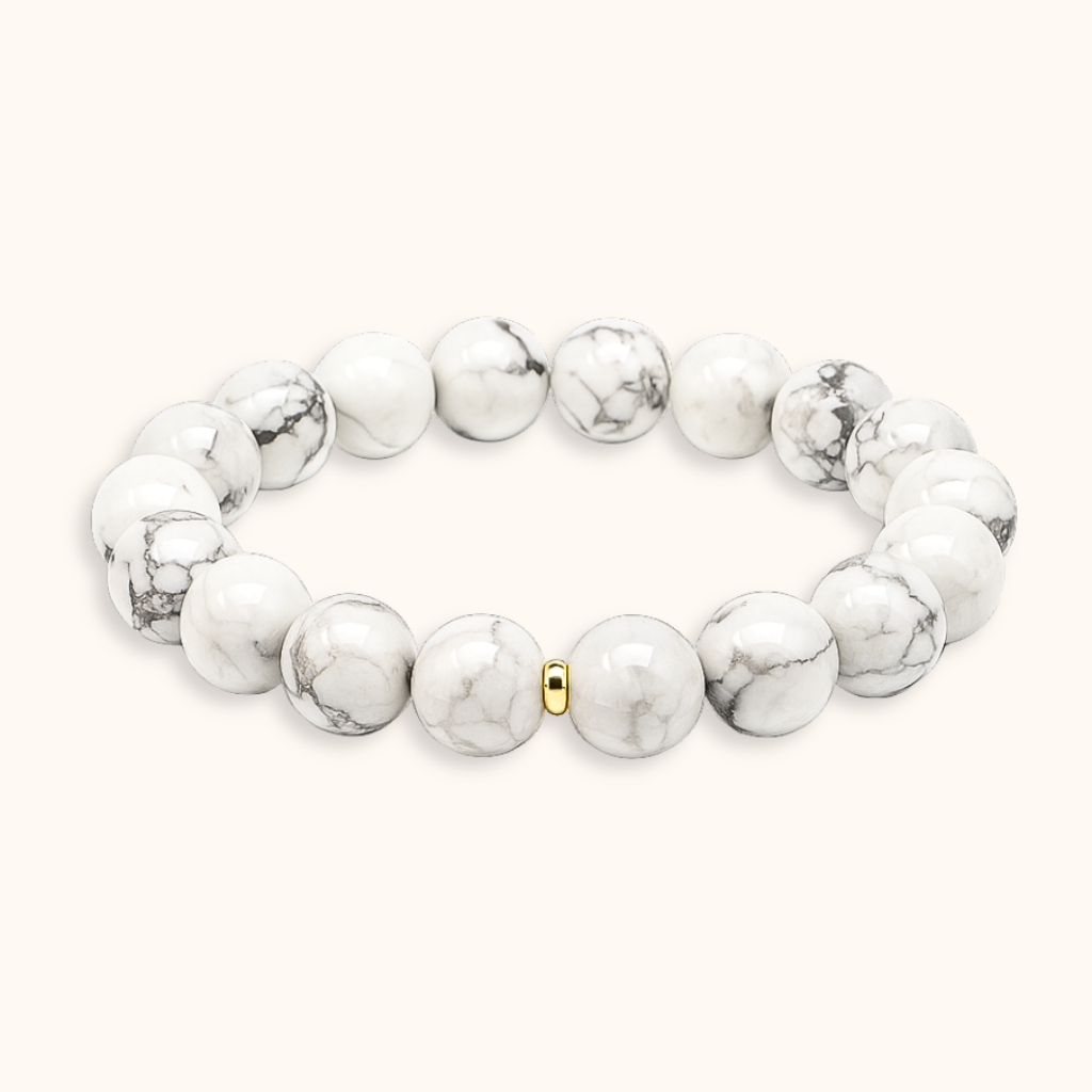 ROMALI Natural Howlite Beaded Bracelet - Stone of Balance 10mm - ROMALI