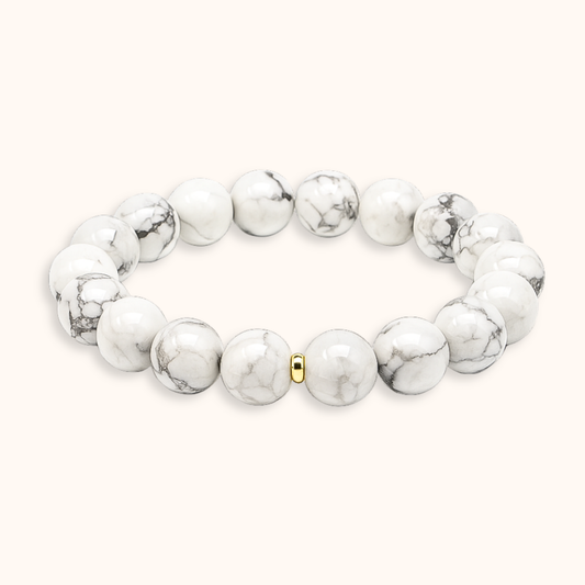 ROMALI Natural Howlite Beaded Bracelet - Stone of Balance 10mm - ROMALI