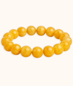 ROMALI Natural Yellow Jade Beaded Bracelet - Stone of Positivity 10mm - ROMALI