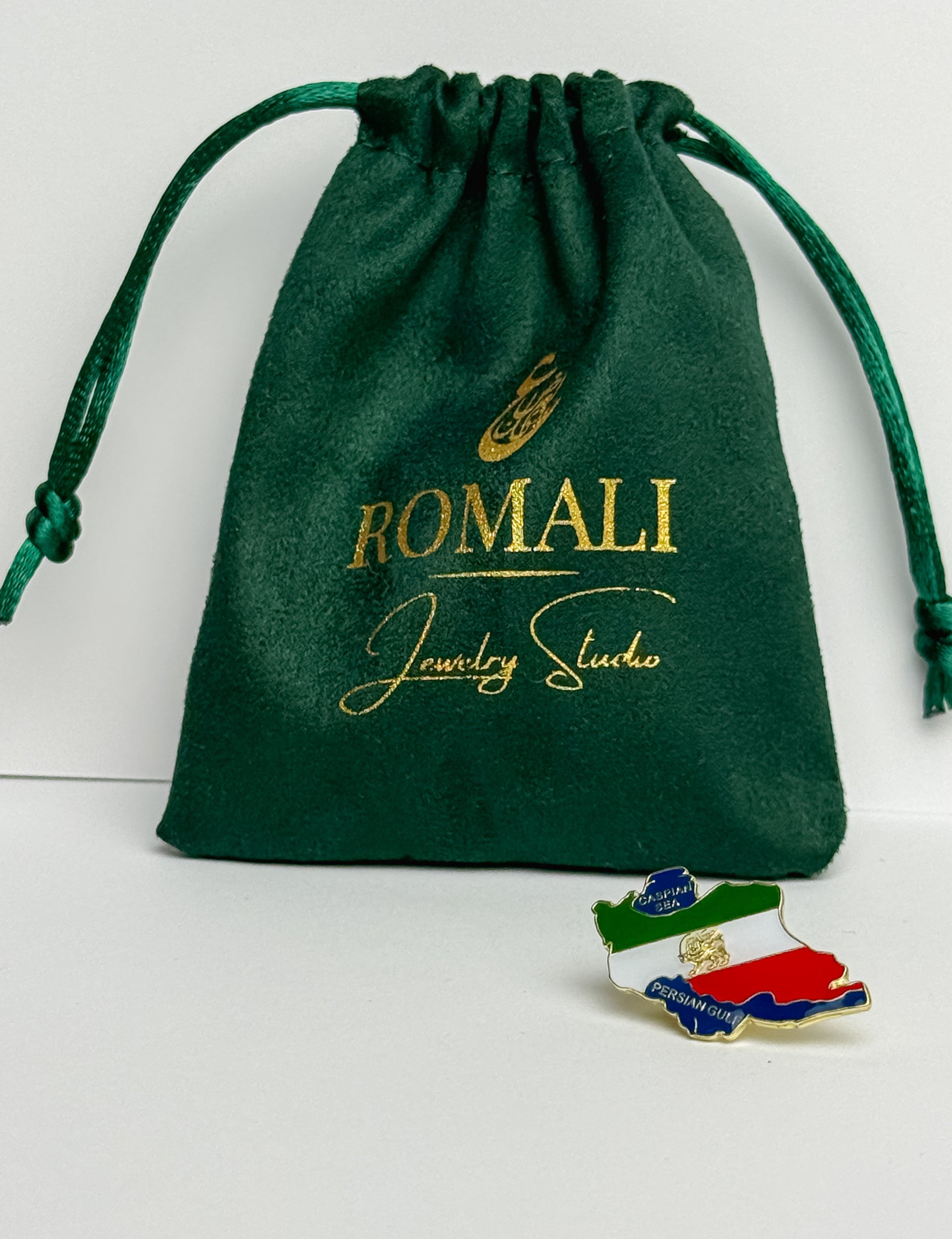 ROMALI Iran Map Enamel Pin | Gold-Plated