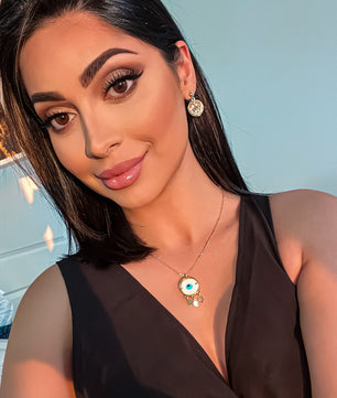 ROMALI 18k Gold-Plated Boho Evil Eye Pendant Necklace - ROMALI