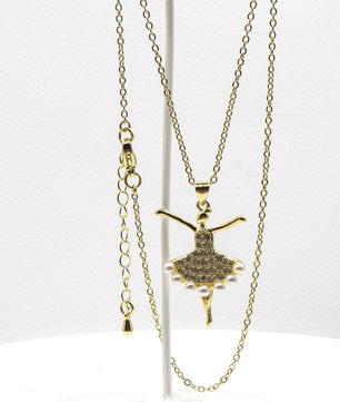 18k Gold-Plated Ballerina Pendant Necklace - ROMALI