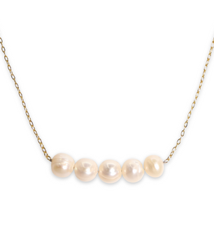 ROMALI 18K Gold-Plated Pearl Bar Necklace - ROMALI