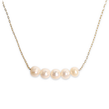 ROMALI 18K Gold-Plated Pearl Bar Necklace - ROMALI