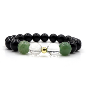 Virgo Zodiac Bracelet - Clear Quartz & Green Jade