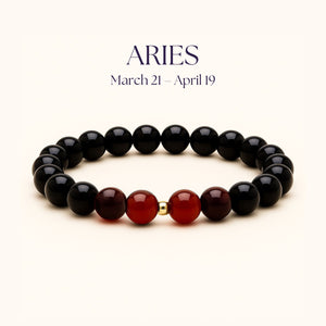 ROMALI Aries Zodiac Bracelet - Garnet & Carnelian March 21 – April 19