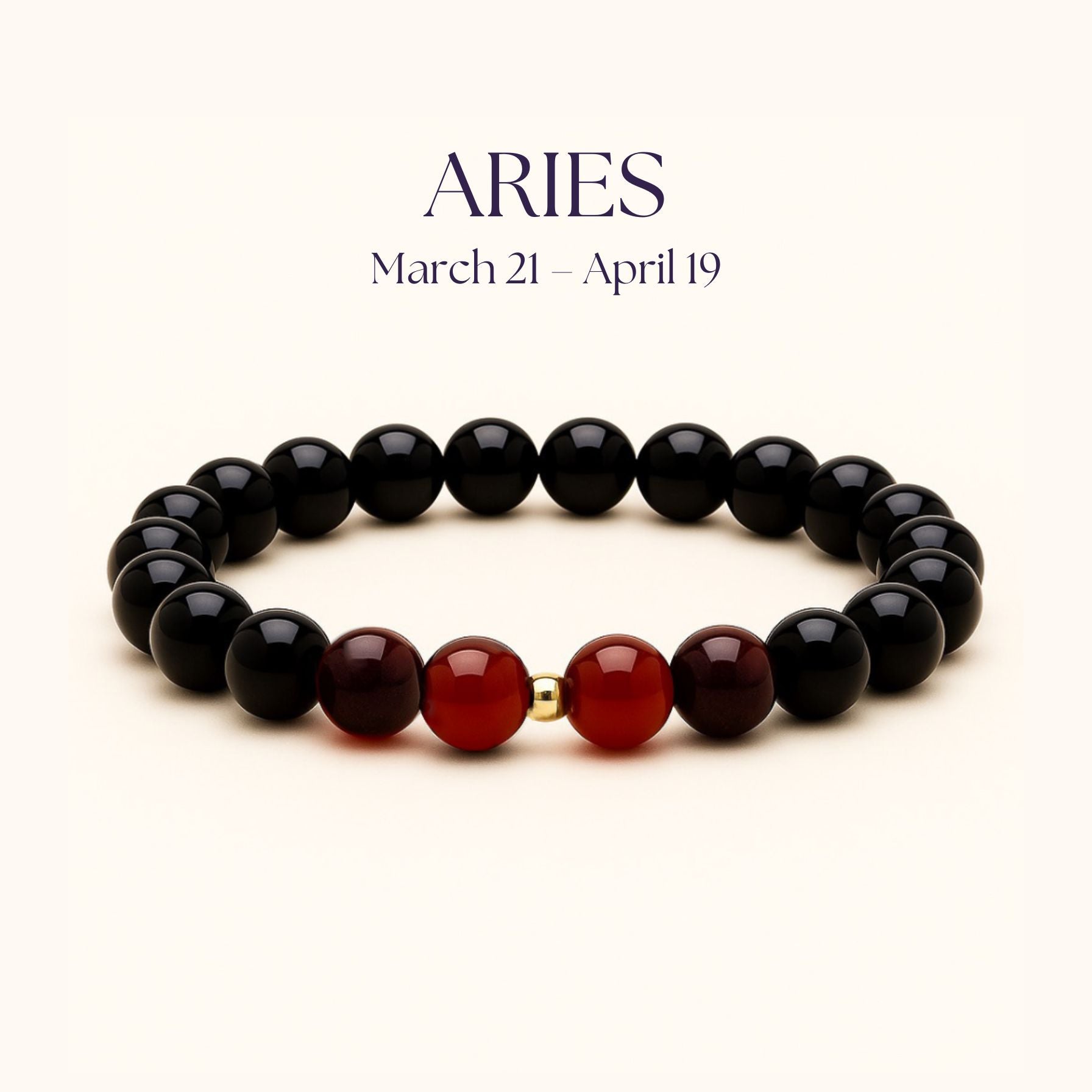 ROMALI Aries Zodiac Bracelet - Garnet & Carnelian March 21 – April 19