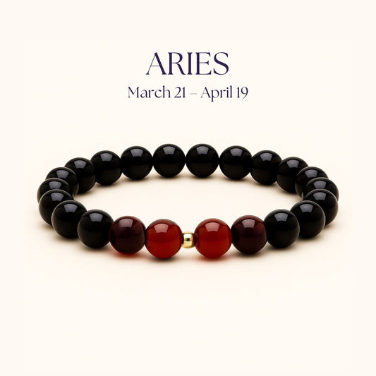 ROMALI Aries Zodiac Bracelet - Garnet & Carnelian March 21 – April 19