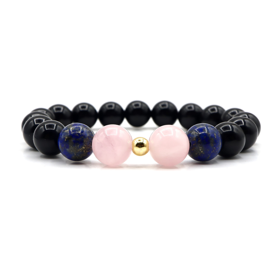 Libra Zodiac Bracelet - Rose Quartz & Lapis Lazuli