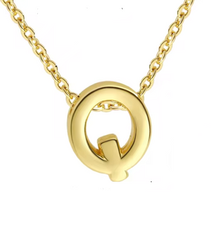 ROMALI 18k Gold-Plated Initial pendant Adjustable Necklace - ROMALI