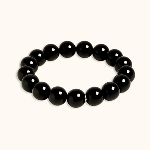 ROMALI Natural Obsidian Beaded Bracelet - Stone of Protection 10mm - ROMALI