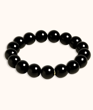 ROMALI Natural Obsidian Beaded Bracelet - Stone of Protection 10mm - ROMALI