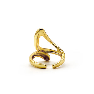 ROMALI 18K Gold-Plated Minimalist Sculptural Design Ring - ROMALI