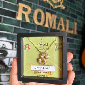 ROMALI 18K Gold-Plated Zirconia Balloon Initial Necklace