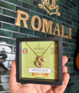 ROMALI 18K Gold-Plated Zirconia Balloon Initial Necklace