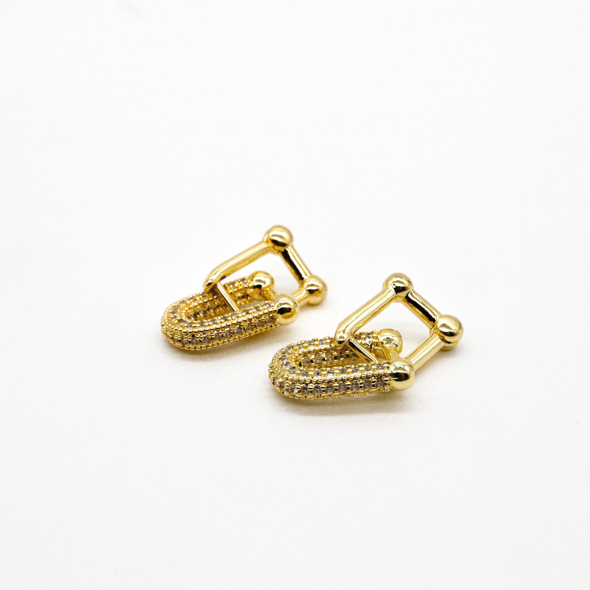 18k Gold-Plated Shimmering Link Earrings