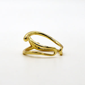 ROMALI 18K Gold Plated Abstract Wrap Ring – Modern Minimalist Design - ROMALI