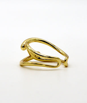 ROMALI 18K Gold Plated Abstract Wrap Ring – Modern Minimalist Design - ROMALI