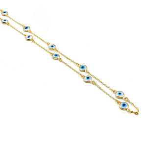 18k Gold-Plated Evil Eye Chain Necklace - ROMALI
