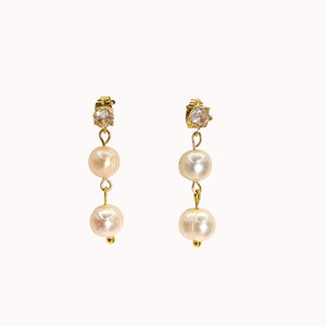 ROMALI 18K Gold-Plated Freshwater Pearl Dangle Earrings - ROMALI