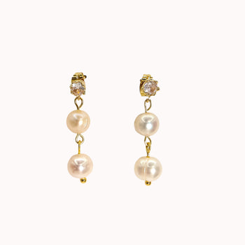 ROMALI 18K Gold-Plated Freshwater Pearl Dangle Earrings - ROMALI