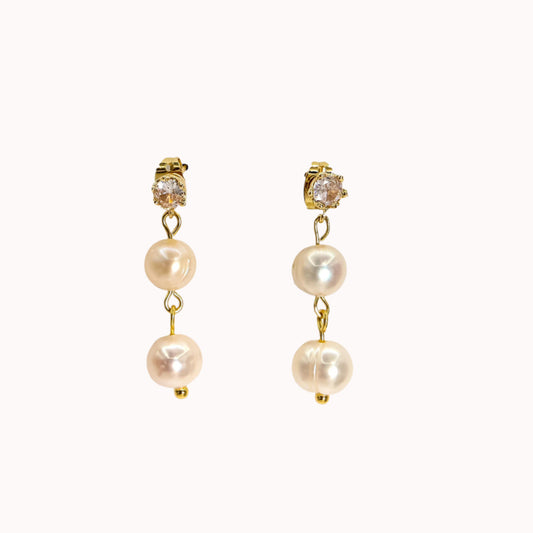 ROMALI 18K Gold-Plated Freshwater Pearl Dangle Earrings - ROMALI