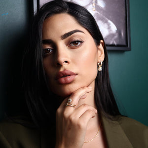 ROMALI 18k Gold-Plated Pearl Drop Earrings – Classic Hoop Design - ROMALI