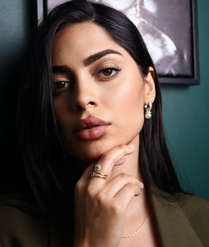 ROMALI 18k Gold-Plated Pearl Drop Earrings – Classic Hoop Design - ROMALI