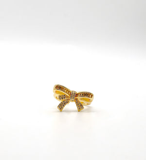 ROMALI 18K Gold-Plated Bow Adjustable Ring