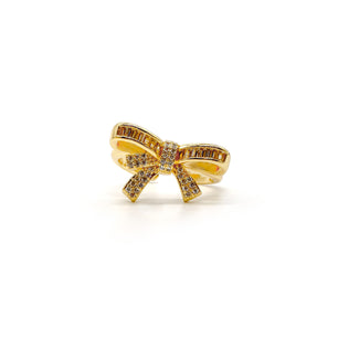 ROMALI 18K Gold-Plated Bow Adjustable Ring