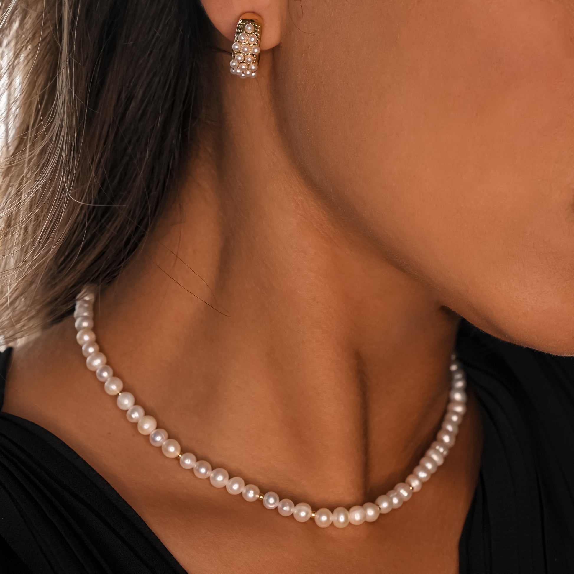 ROMALI 18k Gold-Plated Natural Freshwater Pearl Necklace - ROMALI