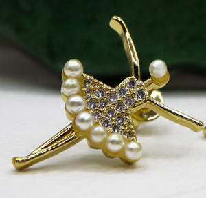 18k Gold-Plated Ballerina Stud Earrings