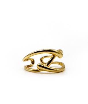 ROMALI 18K Gold Plated Abstract Wrap Ring – Modern Minimalist Design - ROMALI