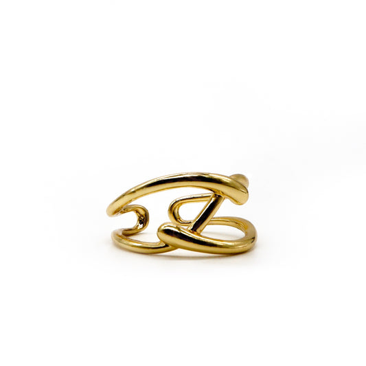ROMALI 18K Gold Plated Abstract Wrap Ring – Modern Minimalist Design - ROMALI