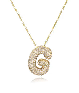 ROMALI 18K Gold-Plated Zirconia Balloon Initial Necklace - ROMALI