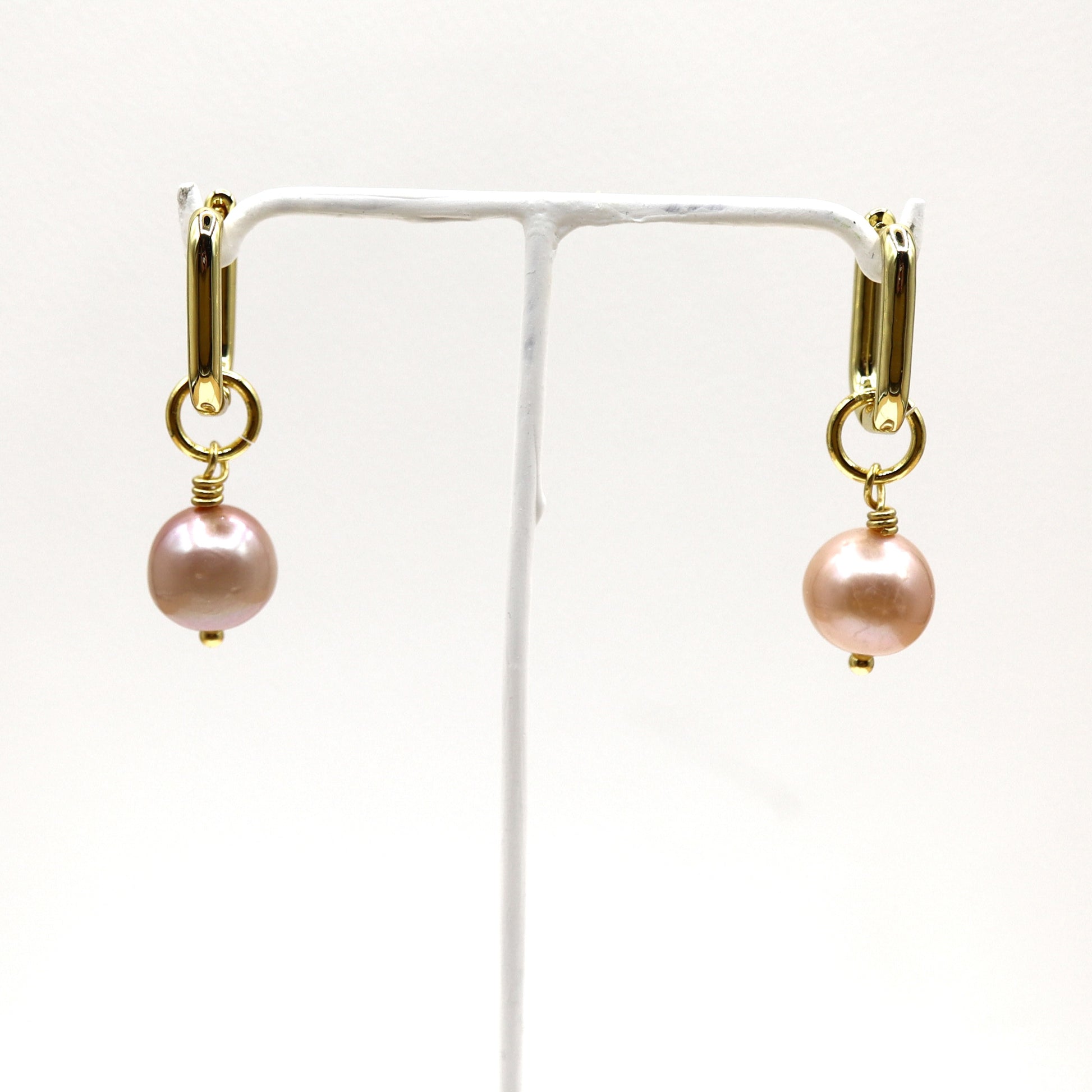 18k Gold-Plated Pink Pearl Radiance Earrings