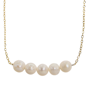 ROMALI 18K Gold-Plated Pearl Bar Necklace - ROMALI