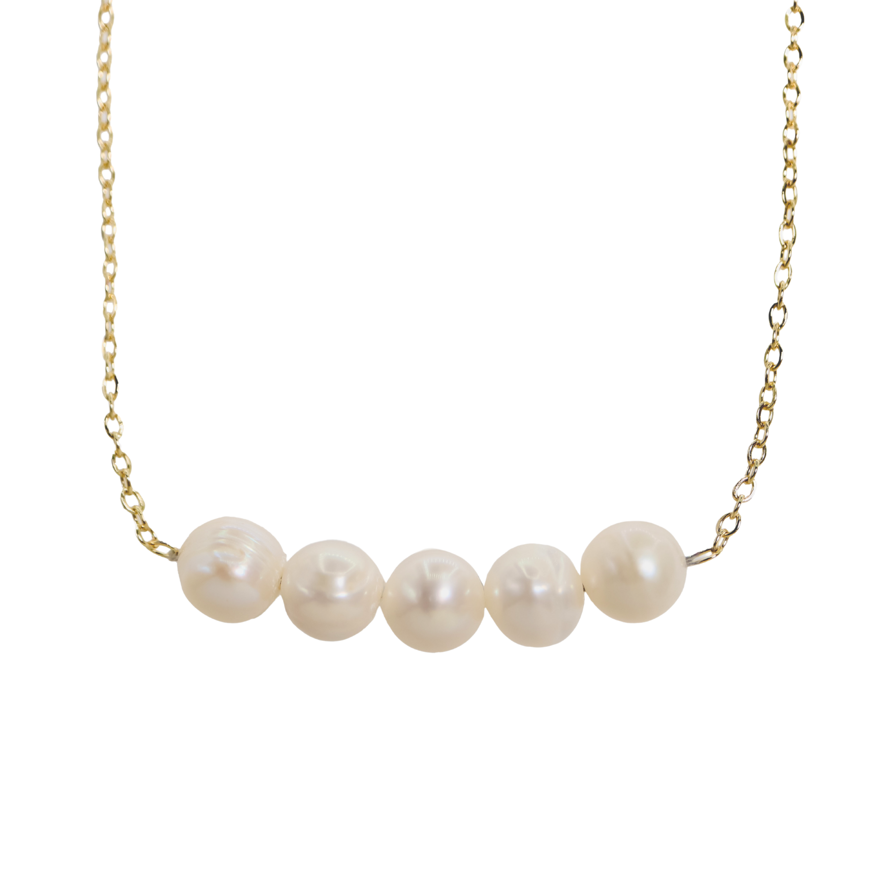ROMALI 18K Gold-Plated Pearl Bar Necklace - ROMALI
